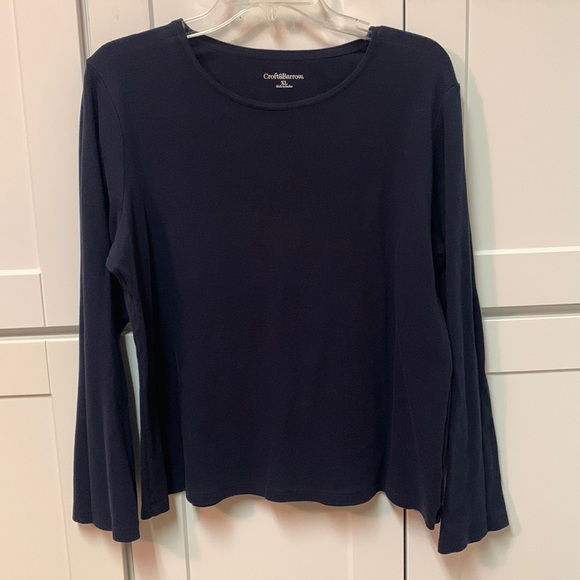 Croft and Barrow XL , long sleeve,navy blue T-shirt. Gently worn. 100% cotton. - Picture 1 of 4